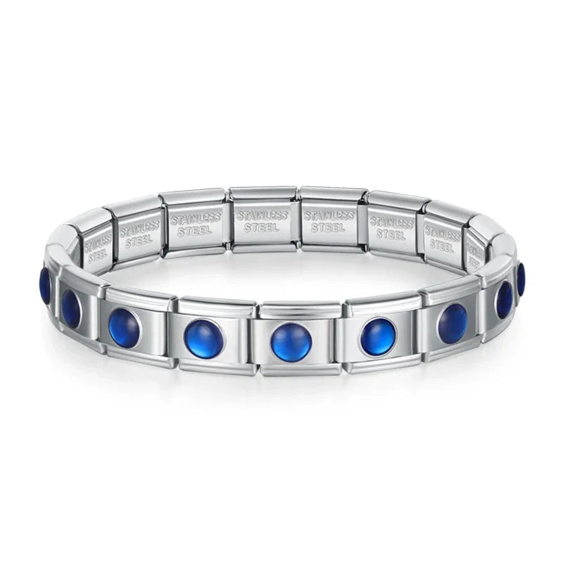 Pulseira Italiana em Aço Inoxidável Círculo