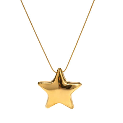 Colar Pendente Estrelas em Aço Inoxidável Dourado