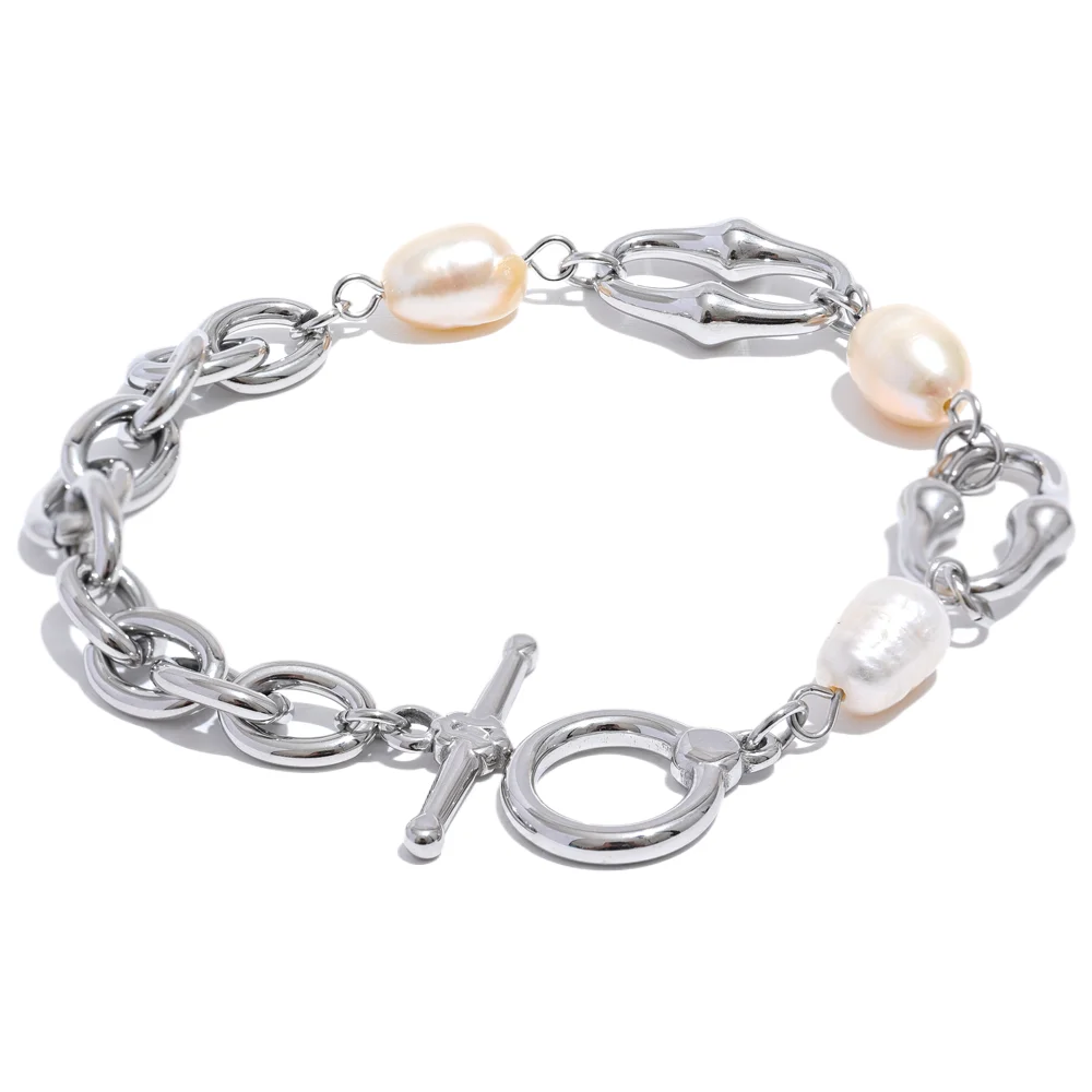 Pulseira de Corrente Elos - Aço inoxidável