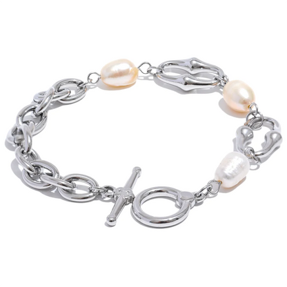 Pulseira de Corrente Elos - Aço inoxidável