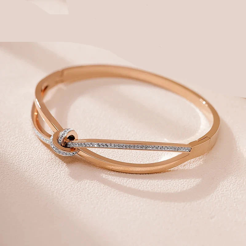 Pulseira Glamorosa em Aço Inoxidável