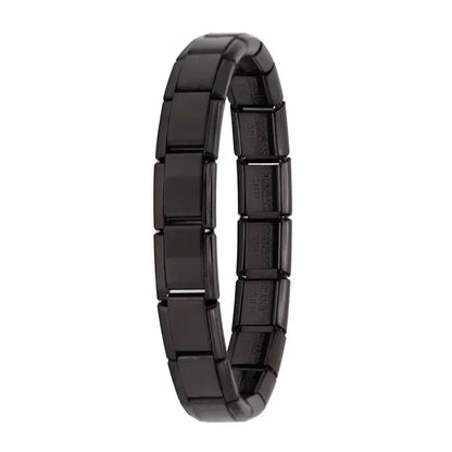 Pulseira Italiana em Aço Inoxidável Preto