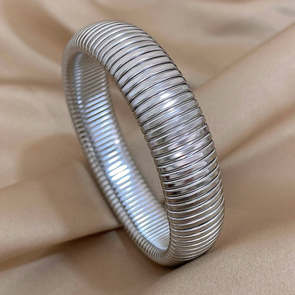 Pulseiras Elásticas em Aço Inox 16mm Prateado