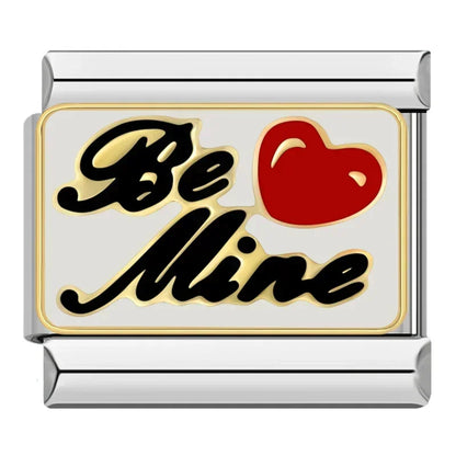 Charms Pulseira Italiana em Aço Inoxidável Be Mine