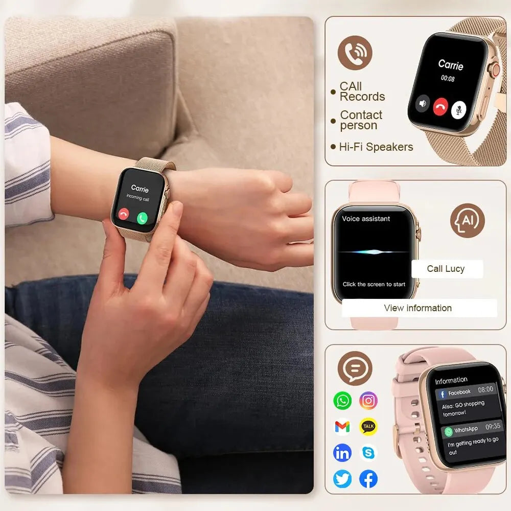 Smartwatch Bluetooth 1.91" Tela HD