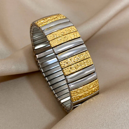 Pulseira Elástica em Aço Inoxidável Mesclado