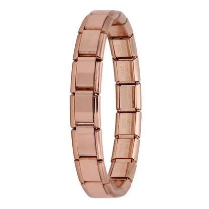 Pulseiras Italianas Originais em Aço Inoxidável Rosa