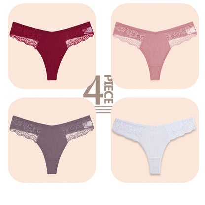 Cuecas de Renda de Algodão Pack 4PCS