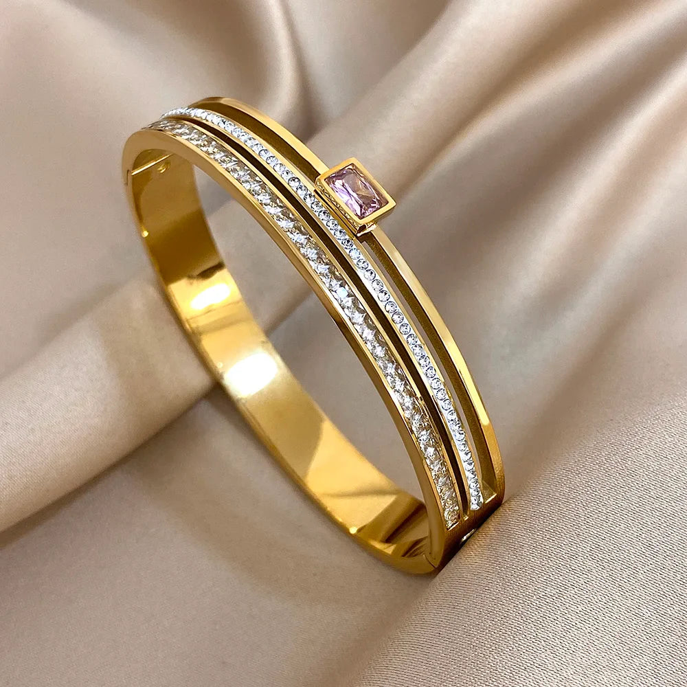 Pulseiras Rígidas Elegantes Rosa