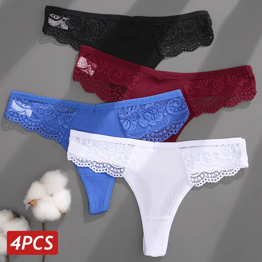 Cuecas de Renda de Algodão Pack 4PCS