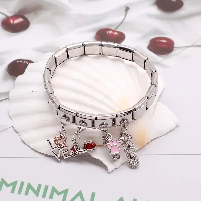 Charms links Corações