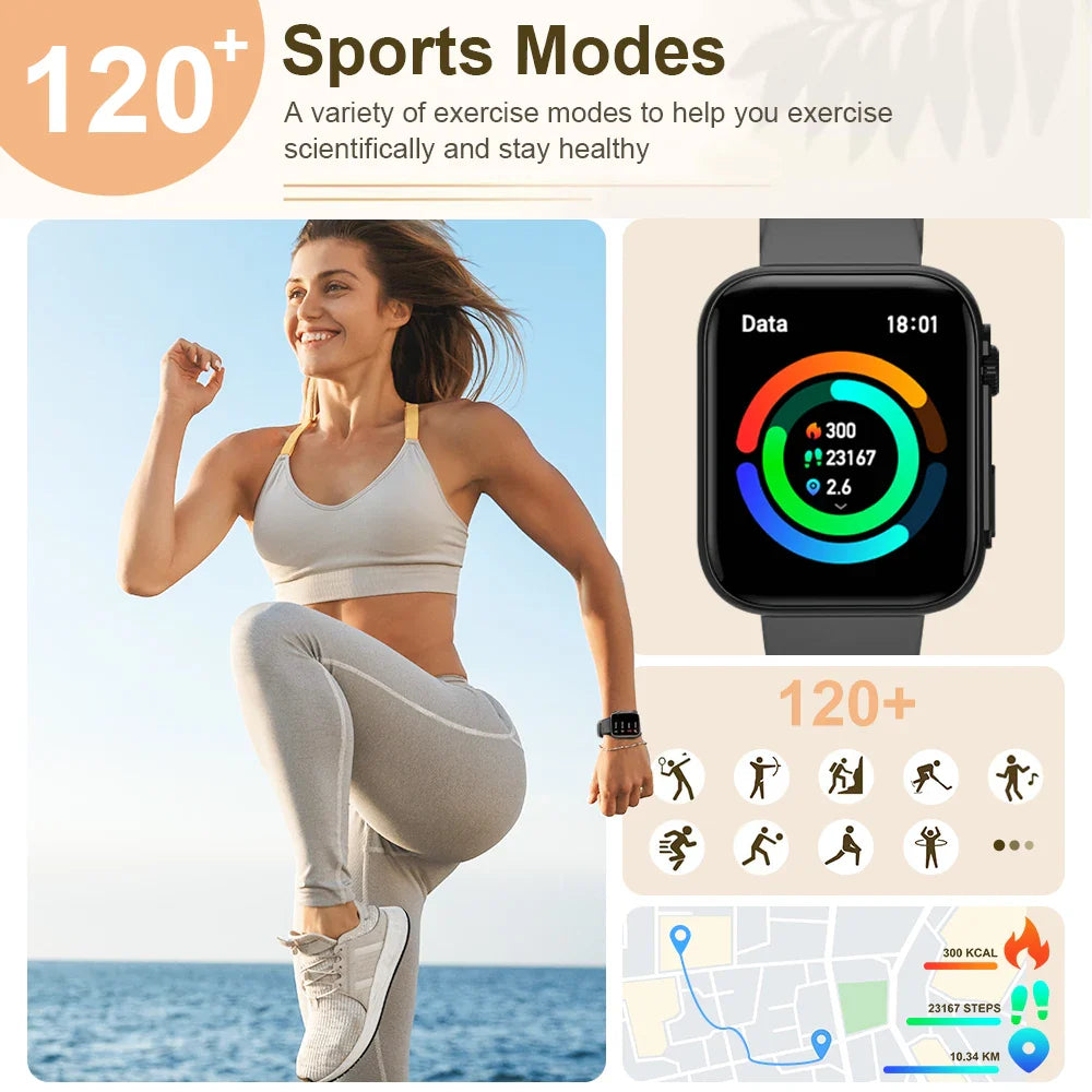 Smartwatch Bluetooth 1.91" Tela HD