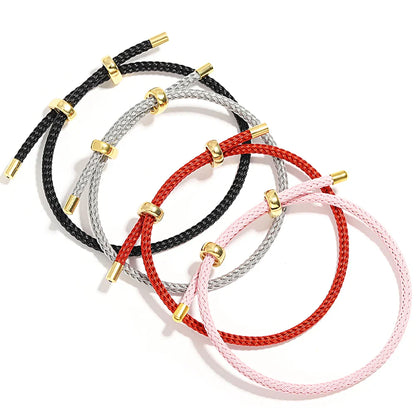 Pulseira com Efeito de Corda Ajustável em Aço Inox