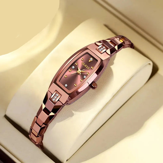 Relógio Feminino Sofisticado OLEVS Rosa Dourado