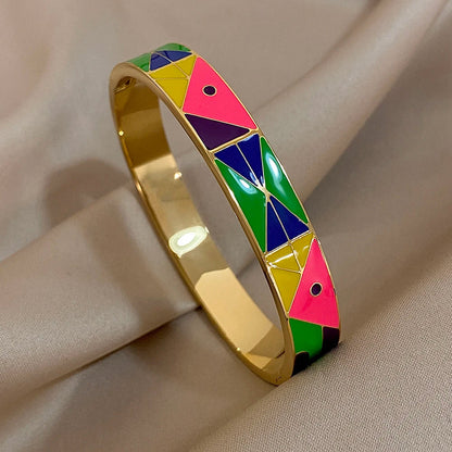 Pulseiras Rígidas Coloridas Amarelo - Verde e Rosa Choque