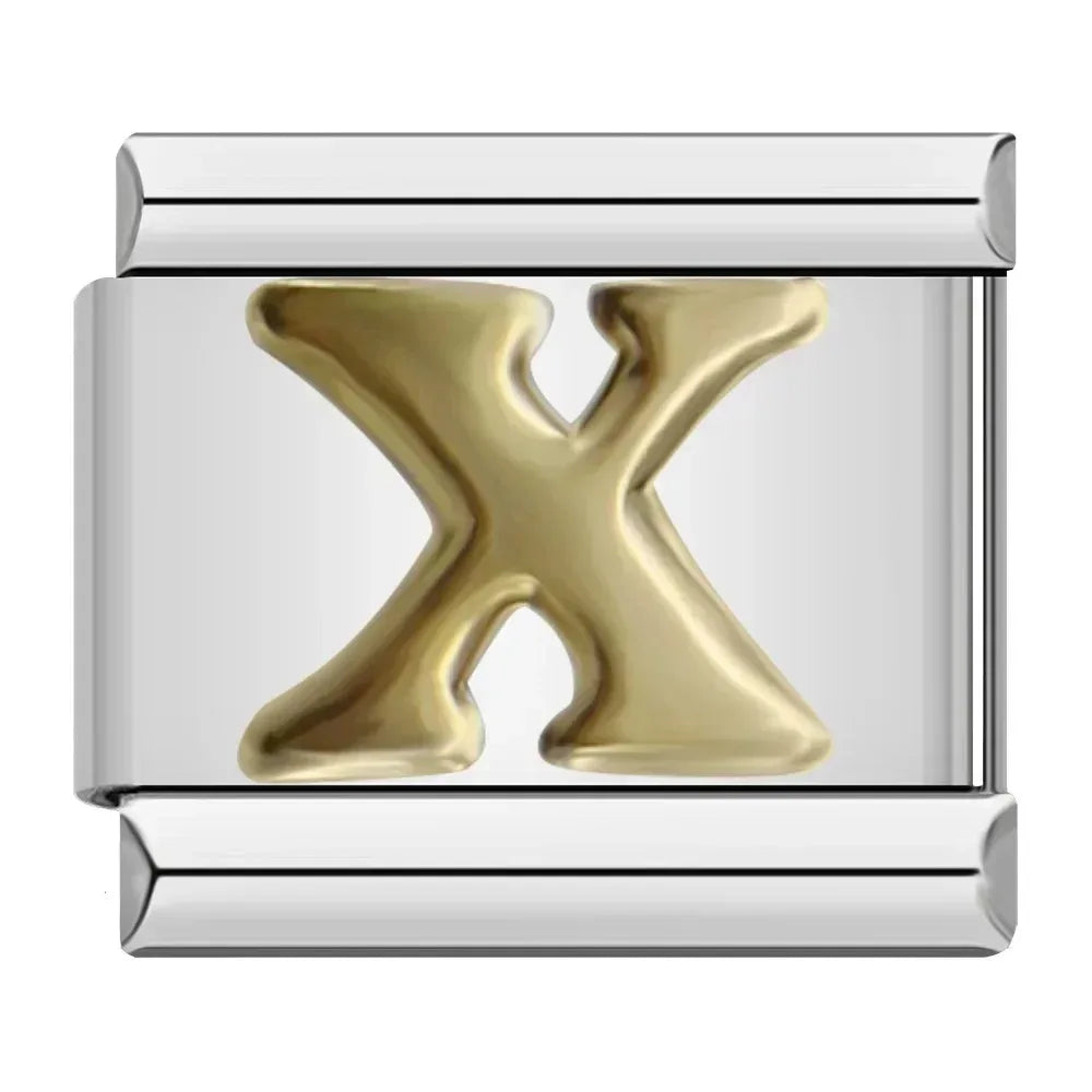 Charms Pulseira Italiana em Aço Inoxidável X