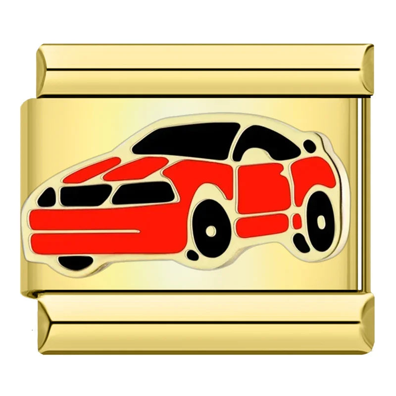 Charms Pulseira Italiana em Aço Inoxidável Carro