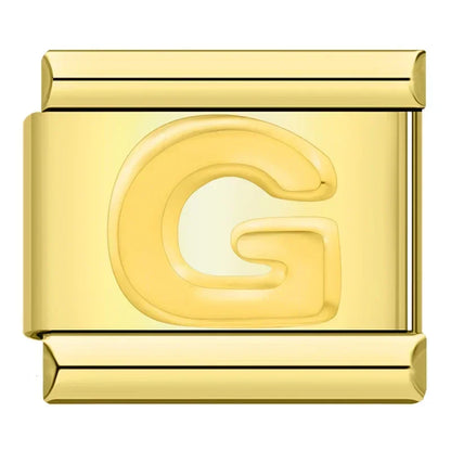 Charms Letras Pulseira Italiana em Aço Inoxidável G
