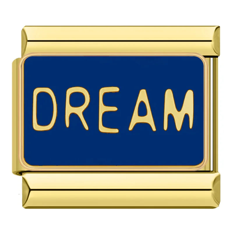 Charms Pulseira Italiana em Aço Inoxidável Dream