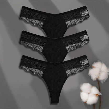 Cuecas de Renda de Algodão Pack 3PCS