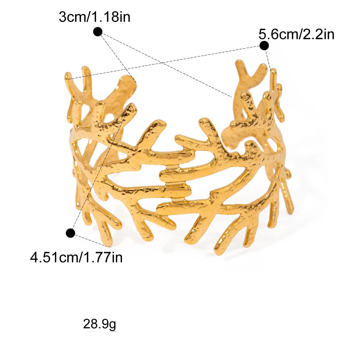 Pulseiras Clássicas em Aço Inoxidável Ramificada