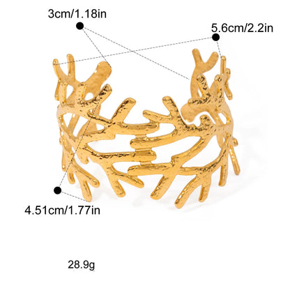 Pulseiras Clássicas em Aço Inoxidável Ramificada