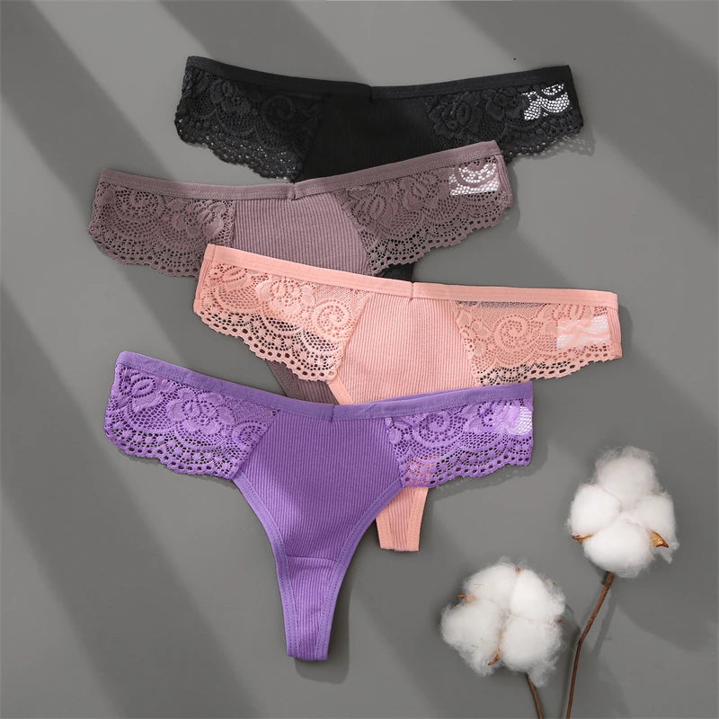 Cuecas de Renda de Algodão Pack 3PCS