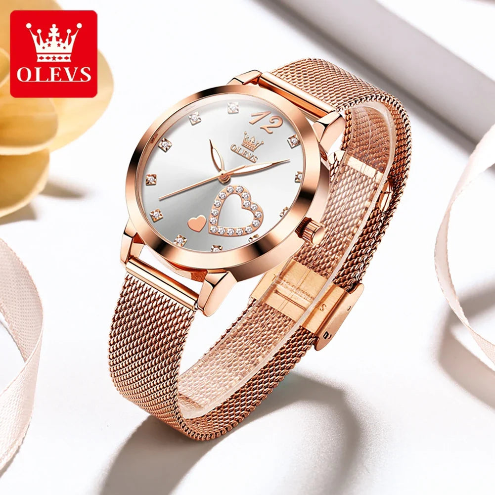 Relógio Feminino em Aço Inoxidável OLEVS Branco