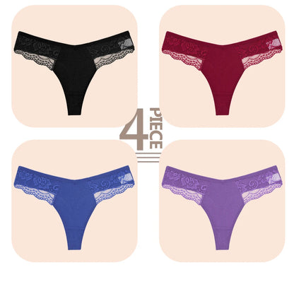 Cuecas de Renda de Algodão Pack 4PCS
