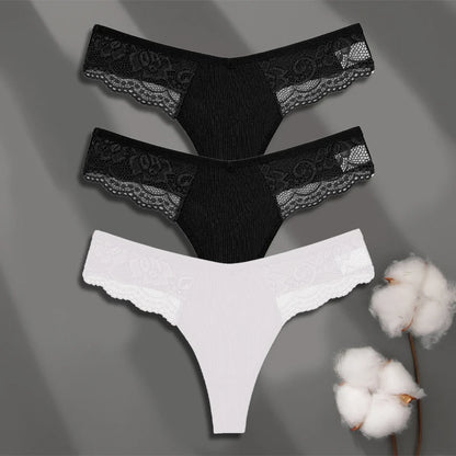 Cuecas de Renda de Algodão Pack 3PCS