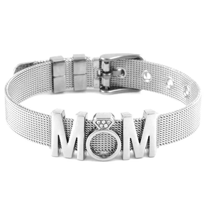 Braceletes Reguláveis MOM Prateado