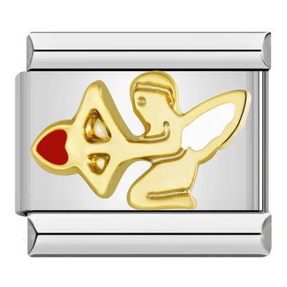 Charms Para Pulseira Italiana em Aço Inoxidável Cupido