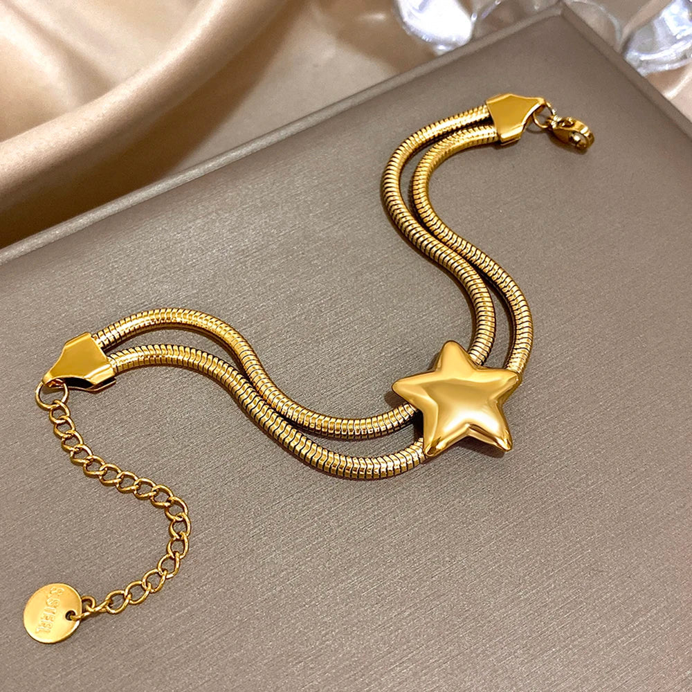 Pulseira Corrente de Cobra em Aço Inoxidável