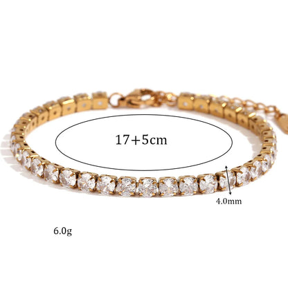 Pulseiras de Ténis Femininas 4 mm Dourado