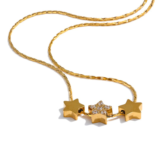 Colar de Estrelas - Aço inoxidável