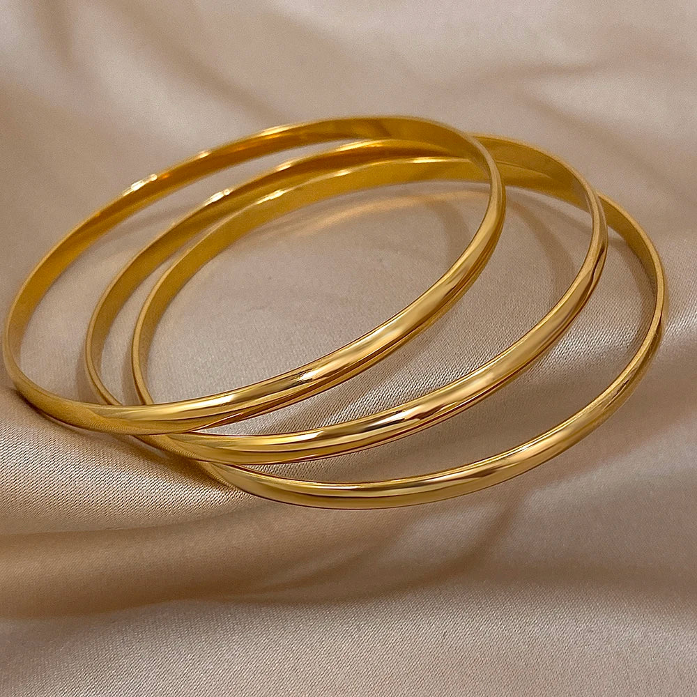 Conjunto de Pulseiras Rígidas Finas