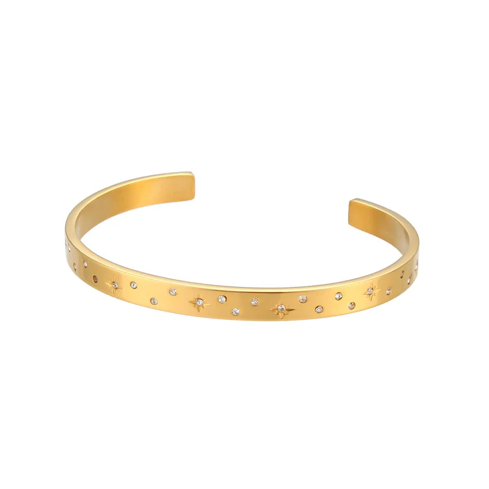 Pulseiras Clássicas em Aço Inoxidável Multi Estrelas