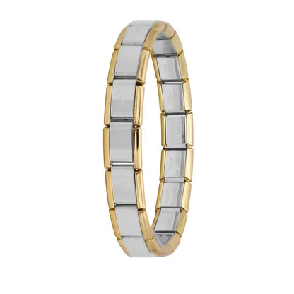 Pulseiras Italianas Originais em Aço Inoxidável Bordas Douradas