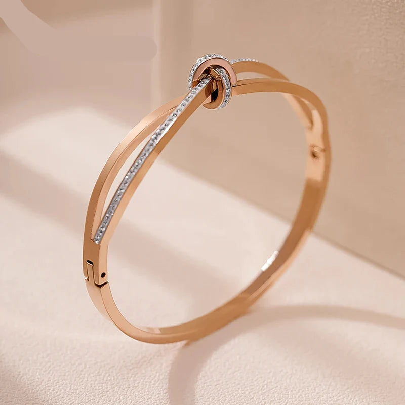 Pulseira Glamorosa em Aço Inoxidável