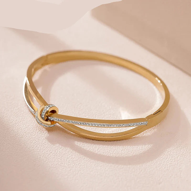Pulseira Glamorosa em Aço Inoxidável