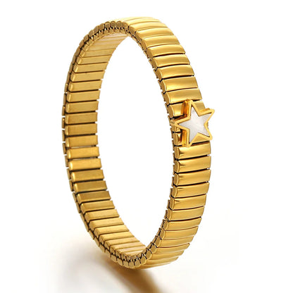 Pulseiras Elásticas Metálicas Dourado Estrela