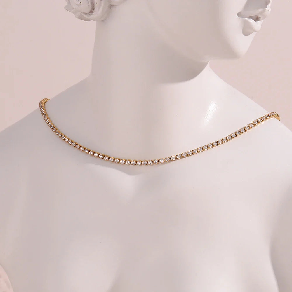 Colar Minimalista Brilhante Colar Dourado