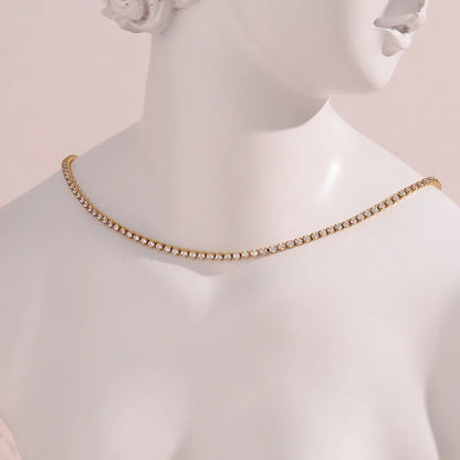 Colar Minimalista Brilhante Colar Dourado