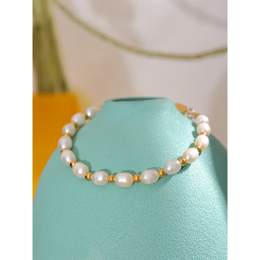 Pulseira de Pérolas - Aço inoxidável
