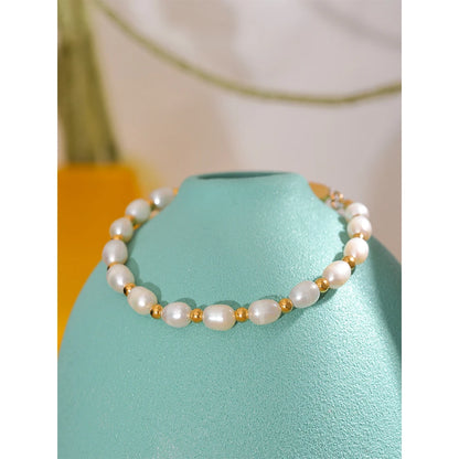 Pulseira de Pérolas - Aço inoxidável