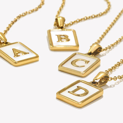 Colar Pendente Inicial em Aço Inoxidável