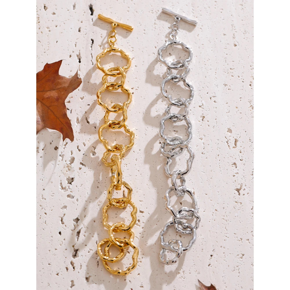 Pulseira de Corrente Elos - Aço inoxidável