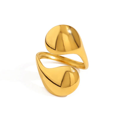 Anéis Alta Tendência em Aço Inoxidável Harmony Dourado