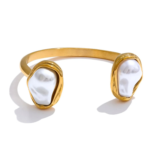 Bangle de Pérola - Aço inoxidável