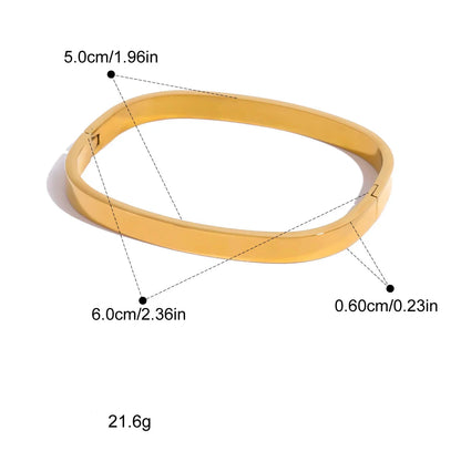 Pulseiras Rígidas em Aço Inoxidável 6cm Quadricular